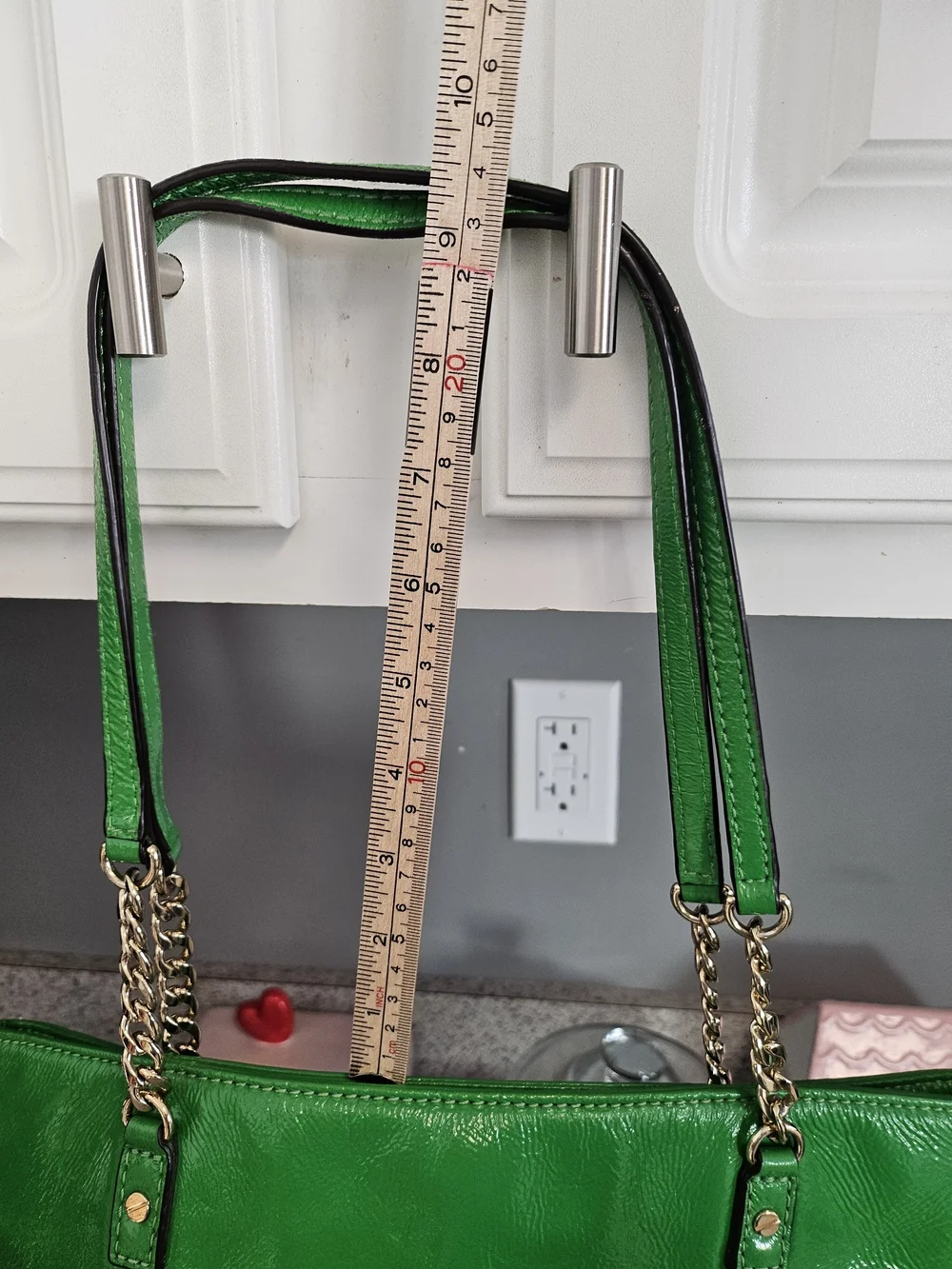 MICHAEL KORS Green Leather Tote with Gold Hardware